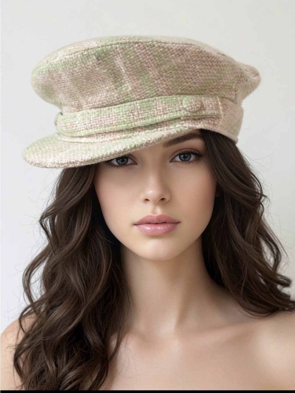 Burberry Newsboy Hat wool, angora cashmere M